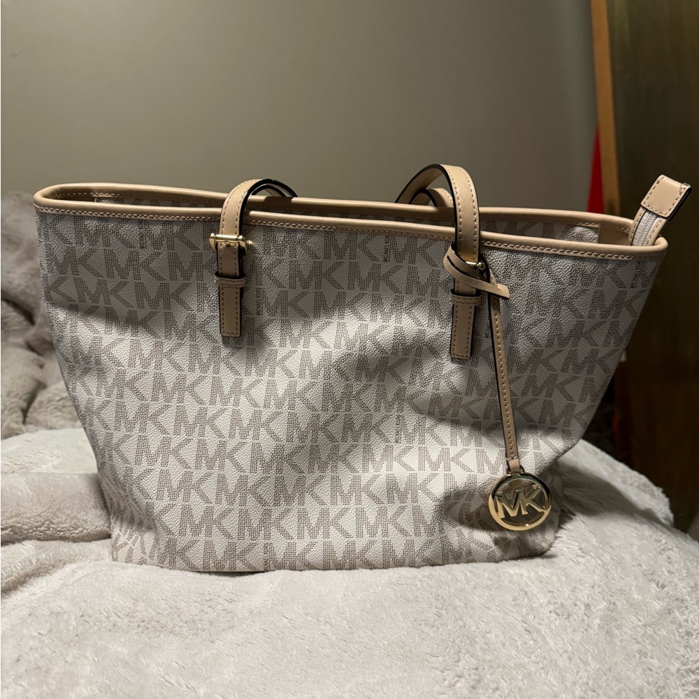 Michael Kors Ivory Monogram Tote Bag